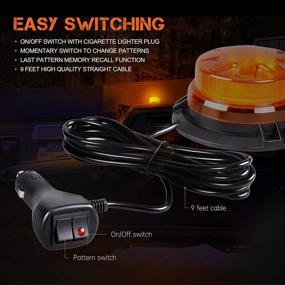 img 2 attached to 🚨 Primelux Automotive Emergency Strobe Lights: Powerful 24-LED Amber Rooftop Strobe Beacon for Trucks and Cars - 8 Flash Modes, Strong Magnetic Mount