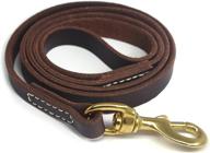 🐶 yogadog genuine leather dog training leash: premium quality for medium and large dogs, 4/6 ft length and 3/5 inch width logo