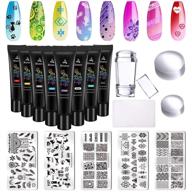 💅 biutee nail stamping kit: 5pcs plates, 8pcs polish gels, double head stampers with scrapers - create stunning nail art with leaves, flowers, animal templates! logo