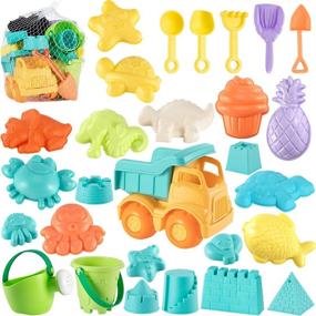 img 4 attached to 🏖️ Endless Fun Guaranteed: Beach Sand Toys for Kids with Watering Feature