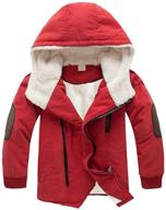 🧥 warm and cozy: kids boys thick cotton padded parka jacket with hooded fleece for winter outerwear logo