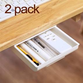 img 3 attached to Storage White，Desk Organizer Capacity Self Adhesive