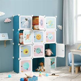 img 3 attached to 🧩 Organize Your Kid's Room with SONGMICS 12-Cube Toy Cube Storage Organizer: Easy to Assemble, Blue ULPC901Q01