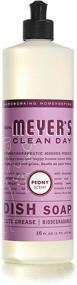 img 3 attached to Mrs. Meyer's Clean Day Peony Scent Dish Soap 16 oz (Pack of 2): Powerful Cleaning & Delightful Peony Fragrance