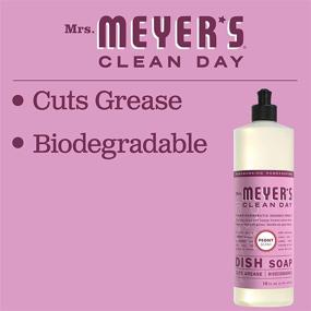 img 1 attached to Mrs. Meyer's Clean Day Peony Scent Dish Soap 16 oz (Pack of 2): Powerful Cleaning & Delightful Peony Fragrance