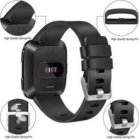 img 1 attached to Pack 3 Soft Silicone Bands For Fitbit Versa 2 / Fitbit Versa/Fitbit Versa Lite Classic Adjustable Sport Bands For Women Men Small Large(Without Tracker) (Small