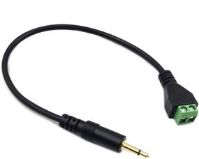 img 1 attached to 🎧 3.5mm TS Mono Male to 2 Pin Screw Terminal Female Headphone Balun Adapter Cable - Solderless Converter, 30cm Length (3.5mm M/ 2pin)