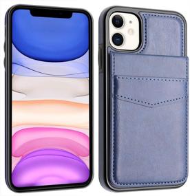 img 3 attached to LakiBeibi Phone Case for iPhone 11 - Dual Layer, Lightweight Premium Leather Wallet Case with Card Slot, Magnetic Lock, Folio Flip Design - Protective Case for Apple iPhone 11 6.1 Inches (2019) - Blue