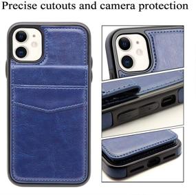 img 1 attached to LakiBeibi Phone Case for iPhone 11 - Dual Layer, Lightweight Premium Leather Wallet Case with Card Slot, Magnetic Lock, Folio Flip Design - Protective Case for Apple iPhone 11 6.1 Inches (2019) - Blue