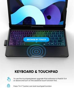 img 2 attached to 🔤 360 Rotatable Touchpad Keyboard Case with Backlight for iPad Pro 11 inch 3rd Gen 2021 - Compatible with iPad Air 10.9 inch 4th Gen 2020 and More