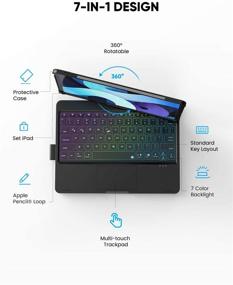 img 3 attached to 🔤 360 Rotatable Touchpad Keyboard Case with Backlight for iPad Pro 11 inch 3rd Gen 2021 - Compatible with iPad Air 10.9 inch 4th Gen 2020 and More