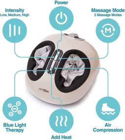 img 3 attached to 🦶 ZenToes Electric Foot Massager with Deep Kneading, Air Compression, Heat Therapy, and Rolling Massage - Alleviates Plantar Fasciitis and Neuropathy Pain in Feet