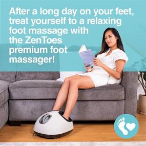 img 2 attached to 🦶 ZenToes Electric Foot Massager with Deep Kneading, Air Compression, Heat Therapy, and Rolling Massage - Alleviates Plantar Fasciitis and Neuropathy Pain in Feet