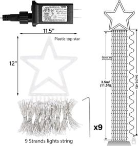 img 3 attached to Needostar Outdoor Christmas Decorations: 317 LED Tree Topper Lighted Star, 8 Lighting Modes - White