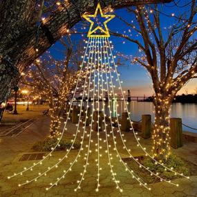 img 4 attached to Needostar Outdoor Christmas Decorations: 317 LED Tree Topper Lighted Star, 8 Lighting Modes - White