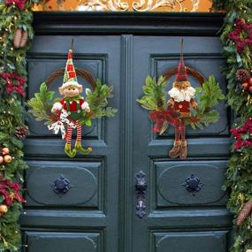 img 3 attached to Plush Elf Christmas Wreath - 13'' Front Door and Wall Decoration for Elf Theme, Christmas Window Home Décor