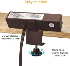 img 1 attached to 💡 Удобная настольная зажимная полоса с USB-портами, 4 розетками переменного тока и длинным силовым кабелем (коричневый)