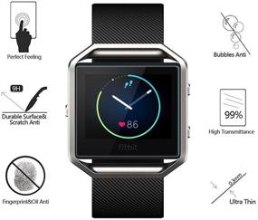 img 3 attached to 📱 Top-rated (Pack of 4) Tempered Glass Screen Protector for Fitbit Blaze Smart Watch - Akwox 0.3mm 2.5D High Definition 9H Premium Clear Screen Protective Film