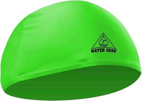 img 4 attached to Water Gear Swim Cap - Synthetic Fiber, Comfortable & Durable for Short or Long Hair, Keeps Hair Dry in Competitive & Recreational Pool Time - One Size Fits Adults, Men, Women & Kids