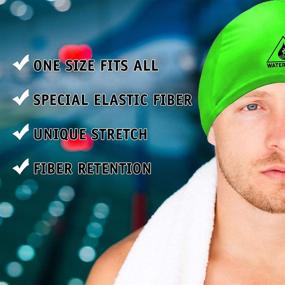 img 2 attached to Water Gear Swim Cap - Synthetic Fiber, Comfortable & Durable for Short or Long Hair, Keeps Hair Dry in Competitive & Recreational Pool Time - One Size Fits Adults, Men, Women & Kids