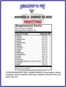 img 1 attached to 💪 Максимизируйте рост мышц на ночь с помощью Healthy 'N Fit - Nighttime ANABOLIC Amino 10,000 180 таблеток: Полный профиль с формулой длительного высвобождения