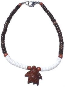 img 1 attached to 🐢 Гавайский браслет с кожухом из коа-дерева с изящными черепашками и кокосовыми бусинами, вдохновленный Гавайями: Восхитительные гавайские украшения