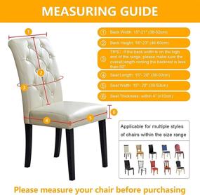 img 3 attached to 🪑 Stretchable and Washable Dining Chair Slipcovers - Set of 4/6/8, Seat Protectors for Dining Room, Hotel - Removable Chair Covers
