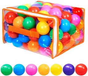 img 4 attached to 🌈 Vanland 100 Ball Pit Balls: Phthalate-Free, BPA-Free, Crush Proof Plastic – Reusable Play Toys for Babies and Toddlers in 7 Bright Colors! Includes Storage Bag.