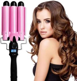 img 4 attached to 💁 Enlite 3 Barrel Curling Iron Hair Waver: 1-Inch Ceramic Tourmaline for Quick Long-Lasting Soft Loose Beach Waves in Minutes, Enhances Body & Volume. Heat Adjust LED Display for All Hair Types. Fast Heating for Optimum Results.