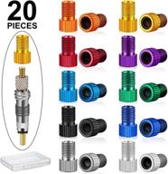 🚲 20-piece presta valve adapter set – convert presta to schrader | french/uk to us bicycle bike tire valve adapter converter aluminum alloy | includes rubber sealing ring and transparent plastic box | available in 10 colors логотип