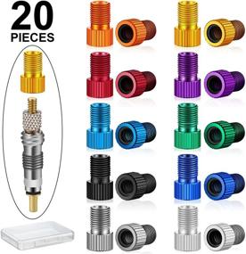 img 4 attached to 🚲 20-Piece Presta Valve Adapter Set – Convert Presta to Schrader | French/UK to US Bicycle Bike Tire Valve Adapter Converter Aluminum Alloy | Includes Rubber Sealing Ring and Transparent Plastic Box | Available in 10 Colors