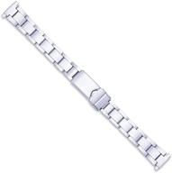 silver oyster link style metal watch band for 👉 women - fits 11mm to 14mm - stylish & versatile logo