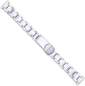 img 1 attached to Silver Oyster Link Style Metal Watch Band for 👉 Women - Fits 11mm to 14mm - Stylish & Versatile