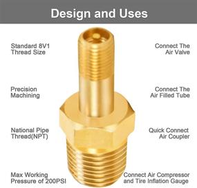 img 1 attached to 🔩 GODESON 1/4" NPT Anti-Corrosion Brass Schrader Valve for Air Compressor Tanks - Pack of 4