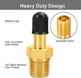 img 3 attached to 🔩 GODESON 1/4" NPT Anti-Corrosion Brass Schrader Valve for Air Compressor Tanks - Pack of 4