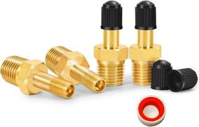 img 4 attached to 🔩 GODESON 1/4" NPT Anti-Corrosion Brass Schrader Valve for Air Compressor Tanks - Pack of 4