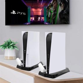 img 3 attached to 🎮 Premium Vertical Stand with Cooling Fan and Dual Controller Charging for PS5 & PS5 Digital Edition - Enhanced Organization and Connectivity