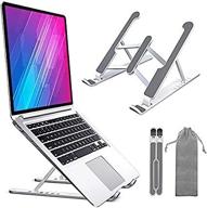 📲 adjustable portable laptop stand, ergonomic laptop riser with various viewing angles, foldable laptop stand compatible with 10-15.6" laptops, tablets, ipads, phones, and notebooks logo