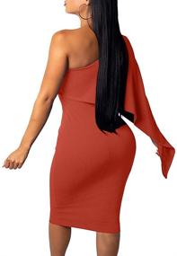 img 1 attached to 💃 Stunning and Chic: GOBLES Women's Summer One Shoulder Ruffle Bodycon Midi Cocktail Dress