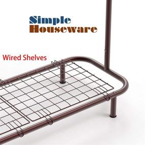 img 1 attached to Efficiently Organize Your Clothes with SimpleHouseware's Industrial Pipe Clothing Garment Rack with Bottom Shelves in Bronze