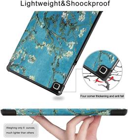 img 1 attached to 🌸 Janmitta Tablet Case for Samsung Galaxy Tab A7 Lite 8.7 inch 2021[SM-T220/T225/T227], Ultra Slim Lightweight Shockproof Tri-fold Stand Cover with Hard Back, Colorful Apricot Flower Pattern