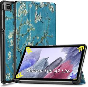 img 4 attached to 🌸 Janmitta Tablet Case for Samsung Galaxy Tab A7 Lite 8.7 inch 2021[SM-T220/T225/T227], Ultra Slim Lightweight Shockproof Tri-fold Stand Cover with Hard Back, Colorful Apricot Flower Pattern