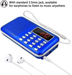 img 2 attached to 🔵 LEFON Mini Digital AM FM Radio Media Speaker MP3 Music Player with LED Display, TF Card/USB Support and Emergency Flashlight (Blue-Upgraded)