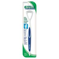 👅 gum dual-action tongue cleaner - pack of 4, color variation for effective cleaning logo