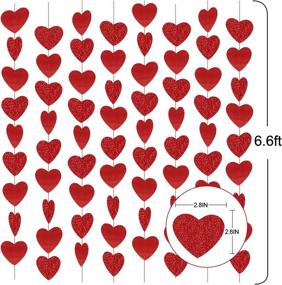 img 2 attached to ❤️ Valentine's Day Red Heart Hanging String Garland - 8 Packs Glitter Heart Garland Decorations – NO DIY Required – Valentine's Day Party Supplies