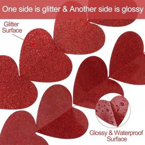 img 3 attached to ❤️ Valentine's Day Red Heart Hanging String Garland - 8 Packs Glitter Heart Garland Decorations – NO DIY Required – Valentine's Day Party Supplies