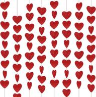 ❤️ valentine's day red heart hanging string garland - 8 packs glitter heart garland decorations – no diy required – valentine's day party supplies logo