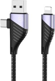 img 4 attached to KUULAA 2-in-1 Charging Cable, USB-A and USB-C to Lightning USB Cable Compatible for iPhone, iPad, iPad Pro 2018 and More (4ft, A+C to L)