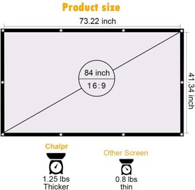 img 4 attached to 🎥 Chalpr 84 inch 16:9 HD Anti-Crease Portable Projection Screen - Foldable Indoor/Outdoor Projector Movies Screen for Home Theater | Double Sided Projection Support