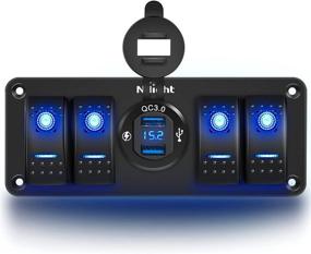 img 4 attached to 🚦 Nilight 4 Gang Rocker Switch Panel: Waterproof 12V-24V DC with USB Charger, Voltmeter, QC3.0 Dual USB Charger, Night Glow Stickers - Ideal for Cars, Trucks, Boats, RVs - 2 Years Warranty